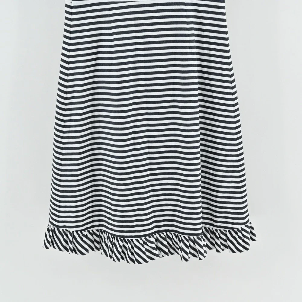 Kate Spade Striped Ruffle Dress Size‎ 2 Nautical Sleeveless Breezy Preppy Cotton